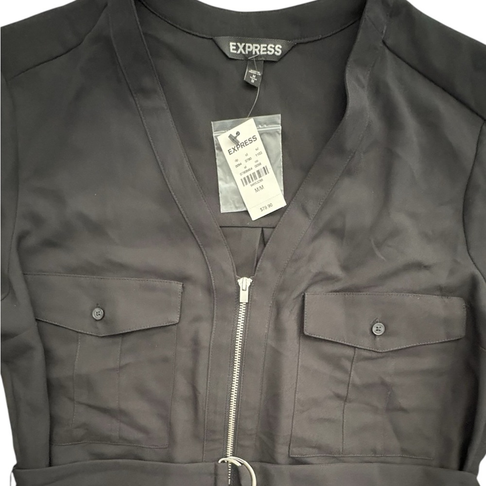 NWT Black‎ Dress Long Sleeve Lightweight Women M Office Workwear Utility Casual - Picture 6 of 10